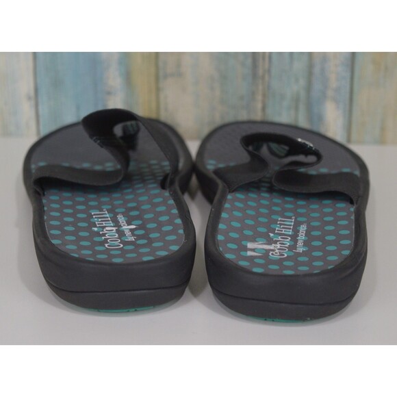 Cobb Hill By New Balance Women's Flip Flops Size 11 Black Blue Elastic Sandals - Picture 8 of 9